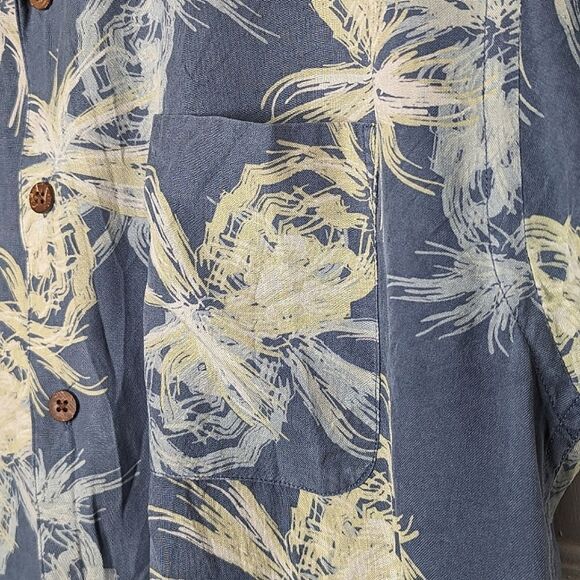 Ocean Pacific Menswear Washable Silk Blue Button Down Shirt Sleeve Shirt  M - Picture 10 of 10